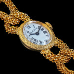 Bueche Girod Lady's Solid 18K Yellow Gold Etruscan Curb Bracelet Watch