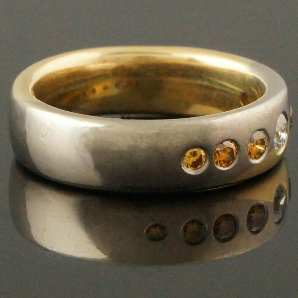 Christian Bauer Two Tone Solid 18K Gold & Diamond, Wedding Band Estate Ring, Olde Towne Jewelers, Santa Rosa CA.