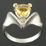 Beautiful Solid 14K White Gold, 1.41 Carat. Lemon Quartz Lady's Estate Ring, Olde Towne Jewelers Santa Rosa Ca.