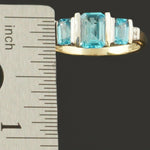 Retro Two Tone Solid 10K Gold, 2.04 Cttw. Blue Topaz & Diamond Estate Ring, Olde Towne Jewelers, Santa Rosa CA.