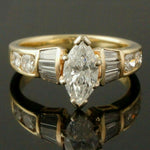 Solid 14K Yellow Gold & 1.85 Cttw Diamond, Wedding, Estate Engagement Ring