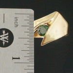 Custom Modernist Solid 14K Gold & .45 Ct Irradiated Green Diamond Solitaire Ring, Olde Towne Jewelers, Santa Rosa CA.