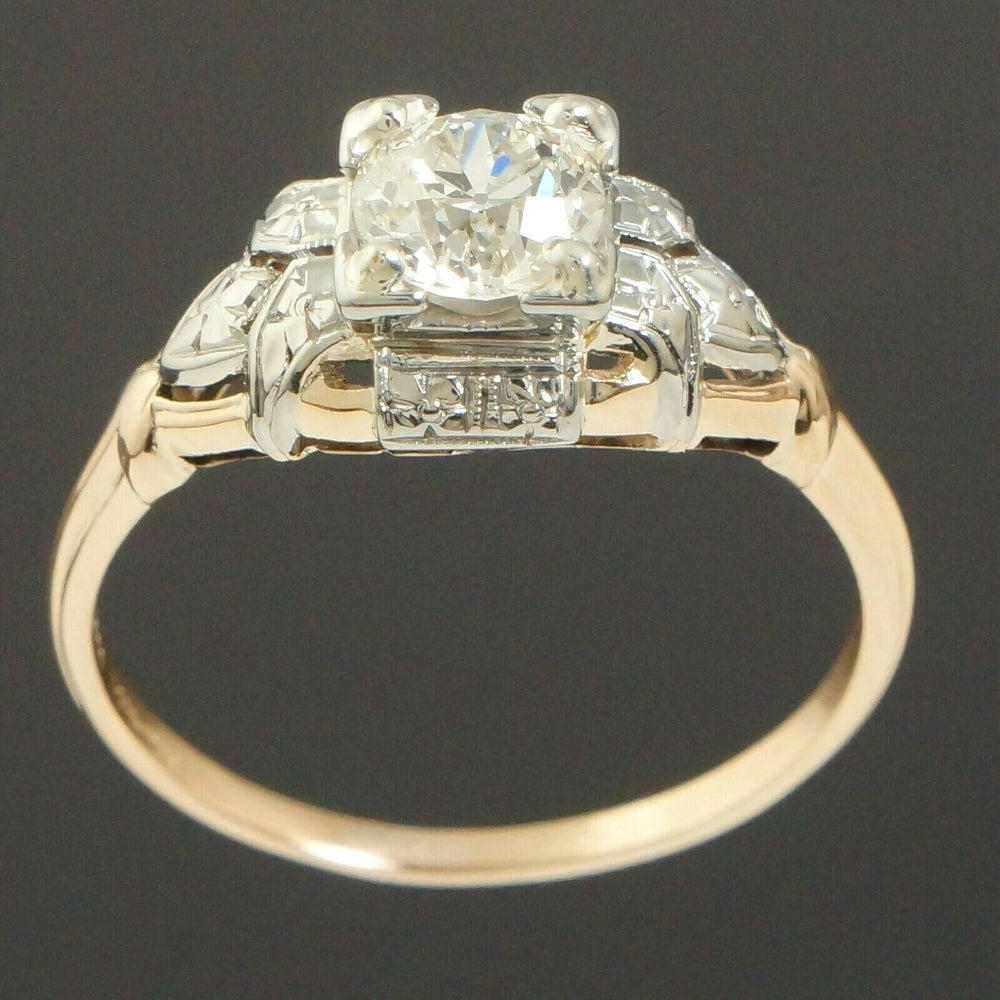 Nouveau Granat Bros Solid 14K/18K Gold & .85 Ct. Diamond Engagement Wedding Ring