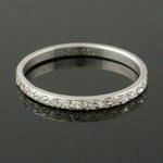 Antique c-1930s Platinum & Pave Diamond Wedding Band, Anniversary Ring, Olde Towne Jewelers Santa Rosa Ca.