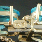 Solid 10K Yellow Gold, 63.0 CTW Blue Topaz Link, Estate 7" Tennis Bracelet