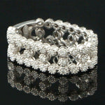 Piero Milano Solid 18K White Gold & .89 CTW Diamond Flexible Mesh Band, Ring, Olde Towne Jewelers, Santa Rosa CA.