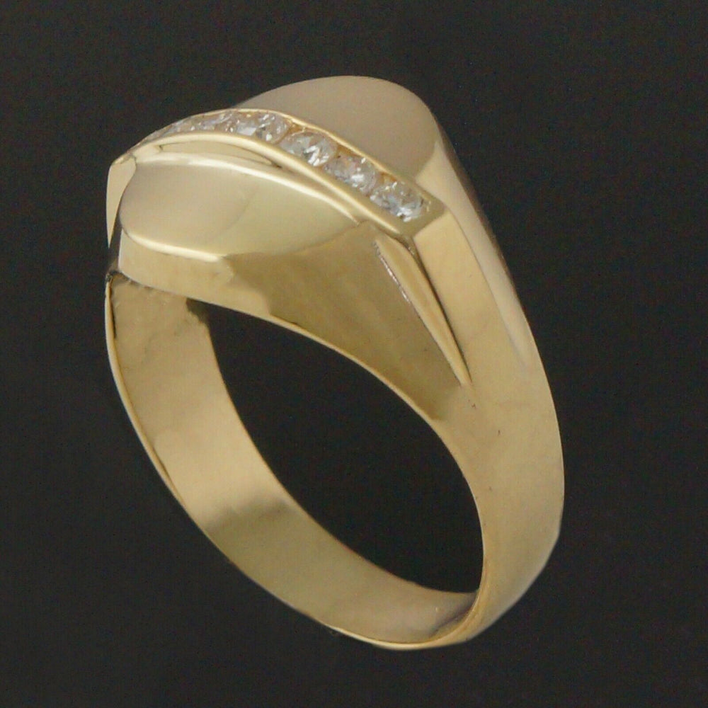 Solid 14K Yellow Gold, .28 CTW Diamond Cigar Wedding Band, Anniversary Ring, Olde Towne Jewelers, Santa Rosa CA.