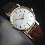 Vintage Juvenia Automatic Solid 14K Gold Man's Screw Back Case Watch, Olde Towne Jewelers, Santa Rosa CA.