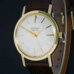 Vintage Juvenia Automatic Solid 14K Gold Man's Screw Back Case Watch, Olde Towne Jewelers, Santa Rosa CA.