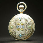 Stunning 1890 Elgin 14K Multi Color Gold & Diamond 0 Size 11J Pocket Watch