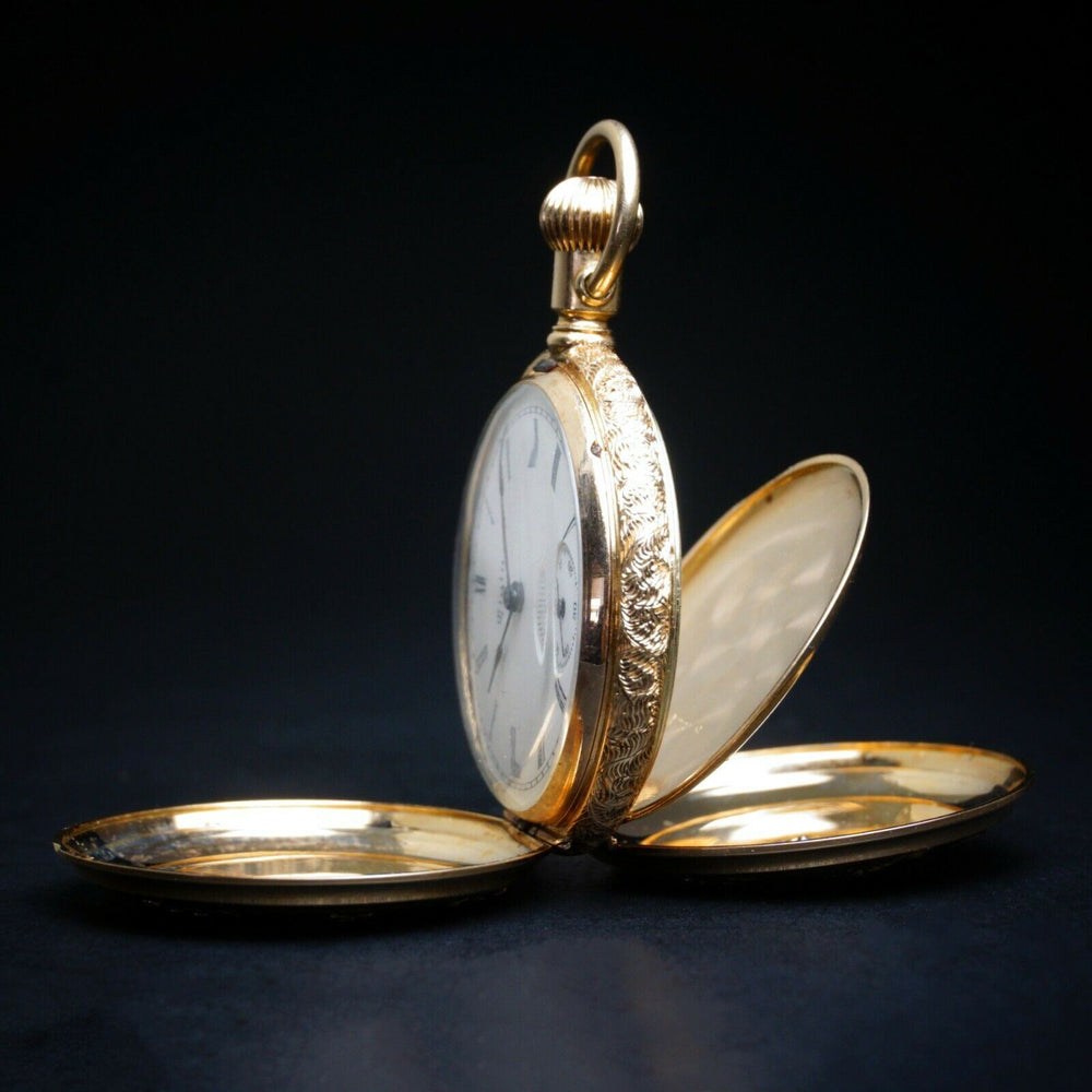 Stunning 1890 Elgin 14K Multi Color Gold & Diamond 0 Size 11J Pocket Watch, Olde Towne Jewelers, Santa Rosa CA.