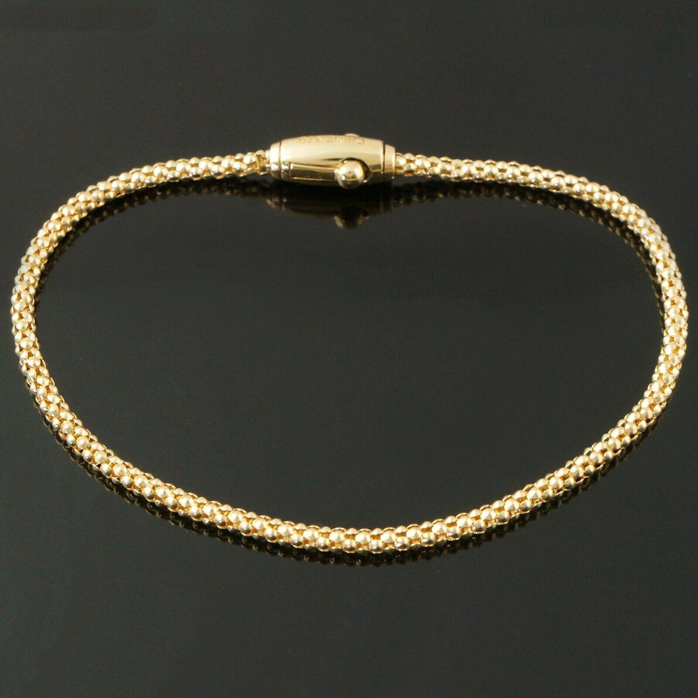 Signed Chimento Solid 18K Yellow Gold Popcorn Chain Estate Bracelet, 7 7/8", NR!