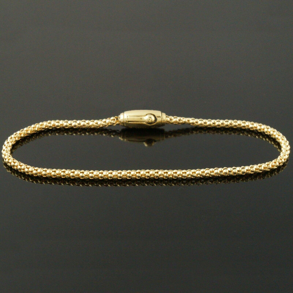 Signed Chimento Solid 18K Yellow Gold Popcorn Chain Estate Bracelet, 7 7/8", NR!