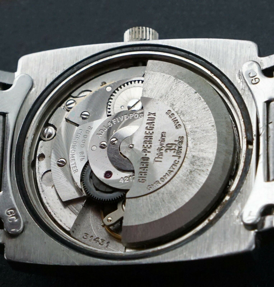 Rare Girard Perregaux 8888 Chronometer HF Gyromatic Orig GF Bracelet, Serviced, Olde Towne Jewelers, Santa Rosa CA.