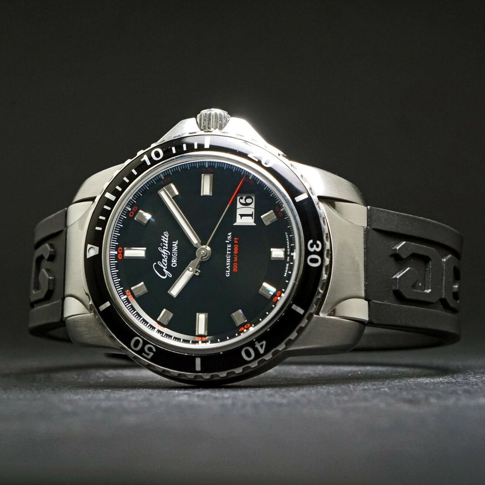 Glashutte Original Sport Evolution Panorama Date Steel Dive Watch, Boxes, Etc.