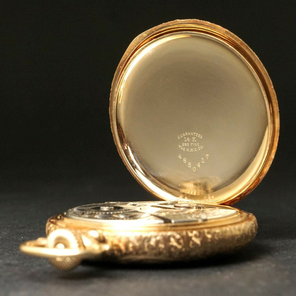 Stunning 1904 Waltham Solid 14K Yellow Gold 16S 15J Hunter Case Pocket Watch, Olde Towne Jewelers, Santa Rosa CA.