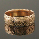 Antique James Allen Solid 9K Rose Gold, Engraved Wedding Band, Anniversary Ring