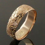 Antique James Allen Solid 9K Rose Gold, Engraved Wedding Band, Anniversary Ring, Olde Towne Jewelers, Santa Rosa CA.