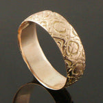 Antique James Allen Solid 9K Rose Gold, Engraved Wedding Band, Anniversary Ring, Olde Towne Jewelers, Santa Rosa CA.