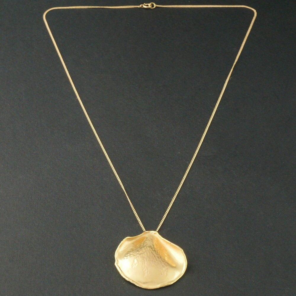 Tiffany & Co. Cummings Solid 18K Gold Rose Petal Pendant & 18"  Chain Necklace, Olde Towne Jewelers, Santa Rosa CA.