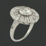Platinum Filigree & 1.46 CTW OMC Diamond Estate Engagement Ring, Wedding Band, Olde Towne Jewelers, Santa Rosa CA.