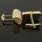 Heavy Solid 14K Yellow Gold, Detailed Wood Log Motif Estate Toggle Cufflinks, Olde Towne Jewelers, Santa Rosa CA.