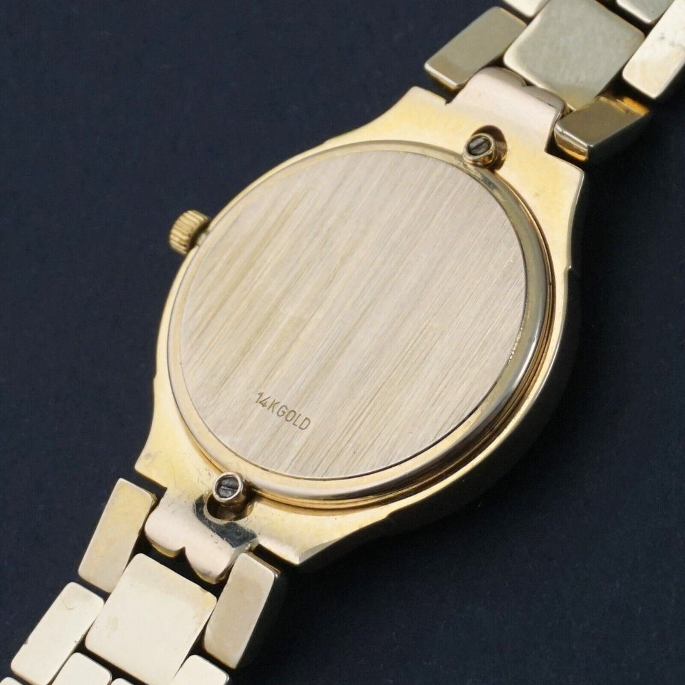 LF Geneve Quartz 14K Gold, MOP Dial & Diamond Bezel Lady Bracelet Watch