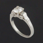 18K White Gold & .85 CT OEC Diamond Solitaire Engagement Ring, Wedding Band, Olde Towne Jewelers, Santa Rosa CA.