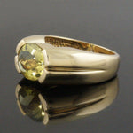Solid 14K Yellow Gold Scalloped Shoulder & 4.70 Ct Lemon Citrine Estate Ring, Olde Towne Jewelers, Santa Rosa CA.