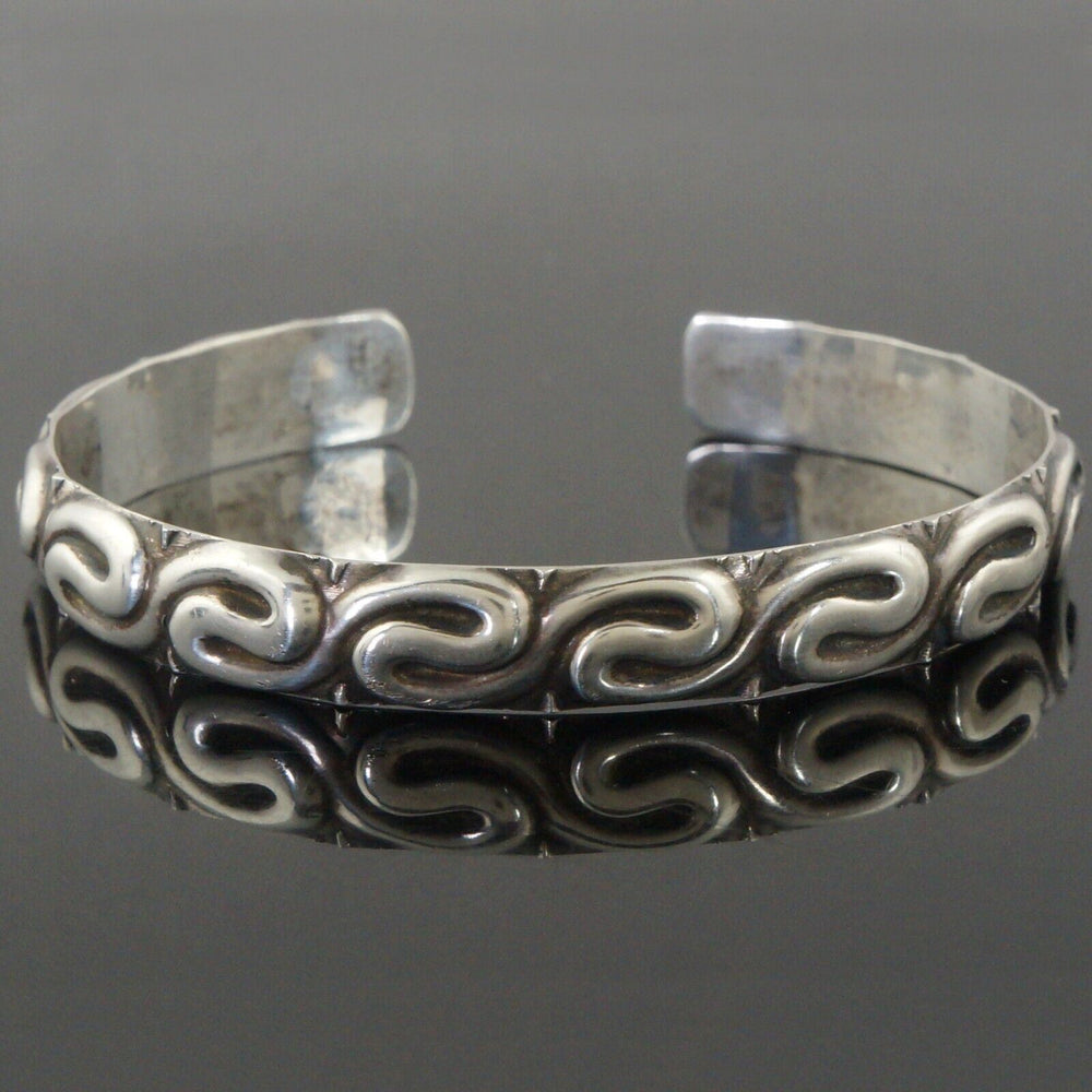 Antique Tiffany Sterling Silver Curved Wave Overlap, 7