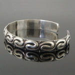 Antique Tiffany & Co. Sterling Silver Curved Wave Overlap, 7" Cuff Bracelet, Olde Towne Jewelers, Santa Rosa CA.