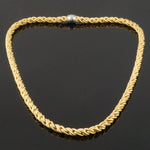 Massive Solid 18K Yellow Gold & Platinum 17.5" Braided Spiga Wheat Necklace, 62g, Olde Towne Jewelers, Santa Rosa CA.
