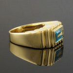 Tiffany & Co. Scalloped Solid 18K Yellow Gold & 2.30 Ct. Blue Topaz Estate Ring, Olde Towne Jewelers, Santa Rosa CA,