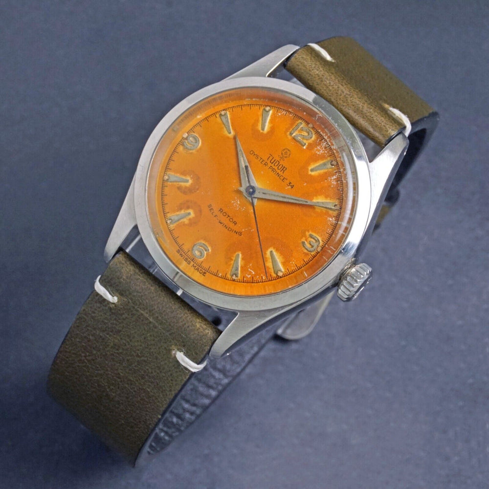 Stunning Tudor 7909 Oyster Prince Stainless Steel Rare Tropical Dial M ...