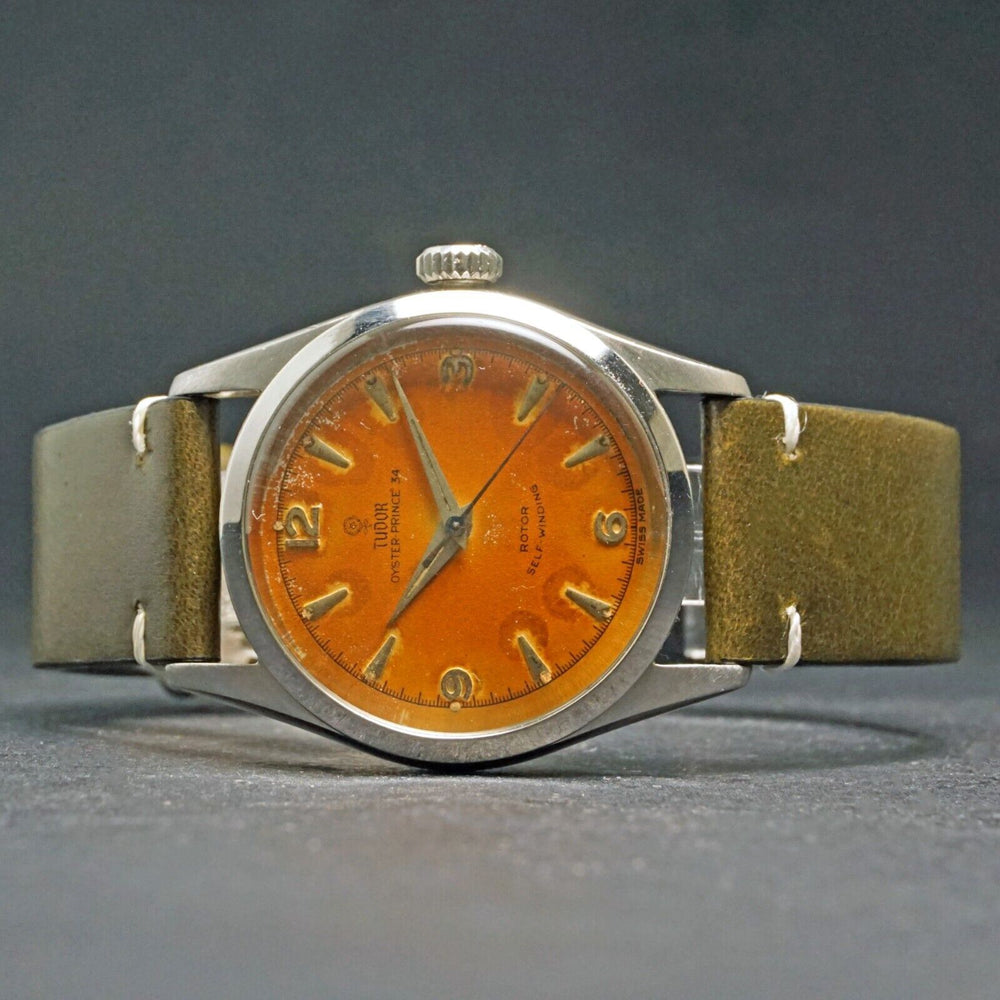 Stunning Tudor 7909 Oyster Prince Stainless Steel Rare Tropical Dial M ...