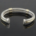 David Yurman Sterling Silver & Solid 18K Gold Double Row Spacer Cuff Bracelet, Olde Towne Jewelers, Santa Rosa CA.