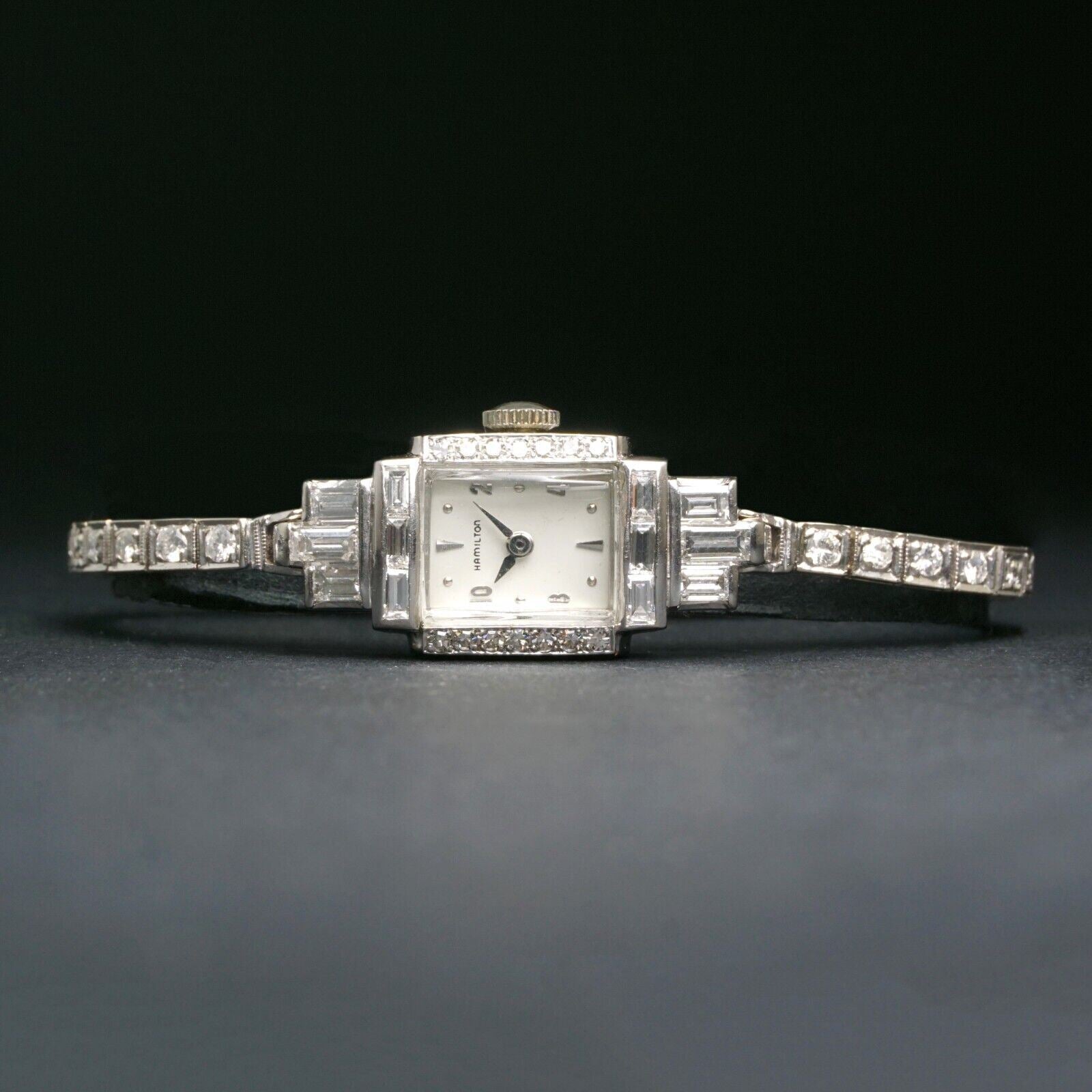 Stunning Hamilton Platinum White Gold Diamond Woman's Bracelet