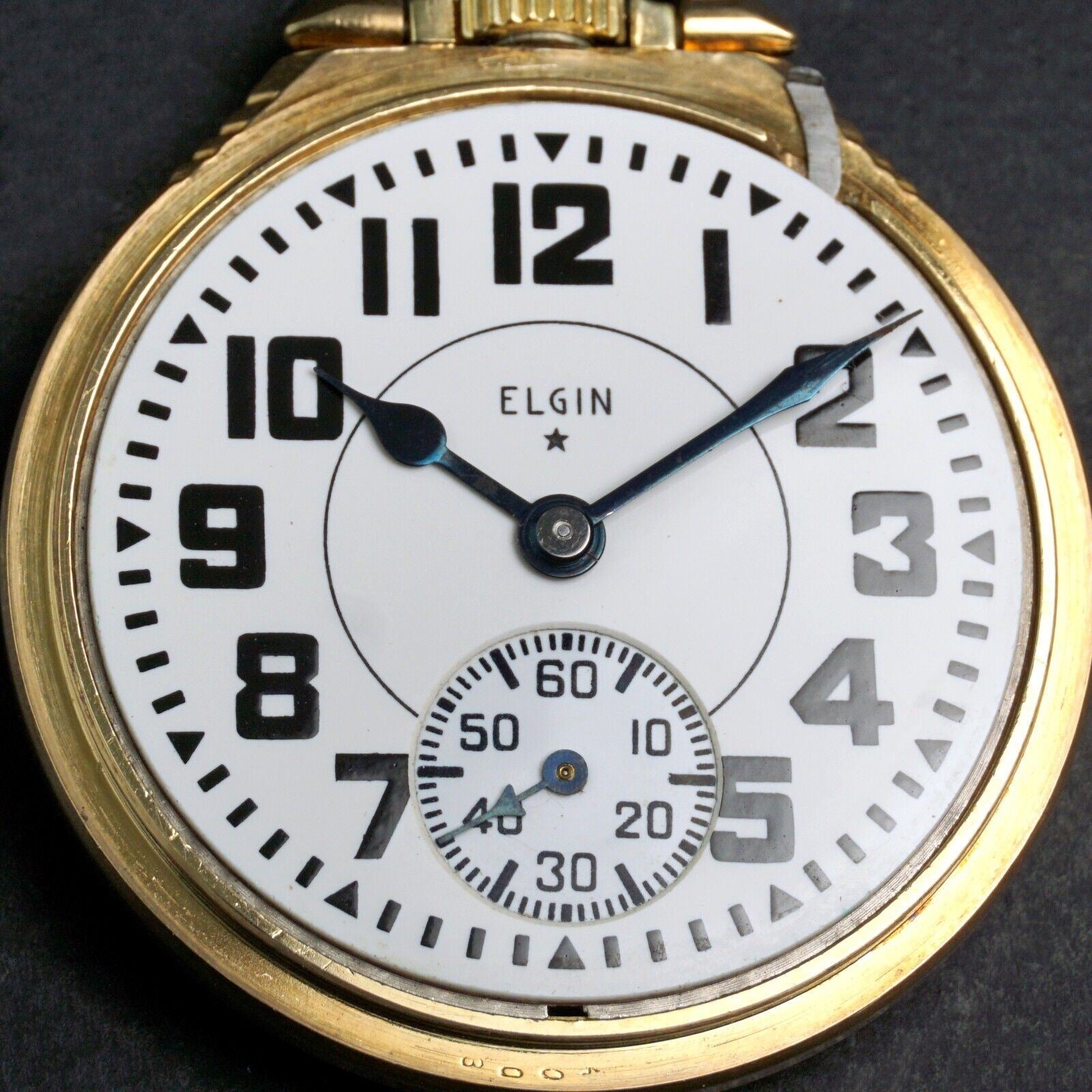 1933 Elgin BW Raymond 21J 16S Railroad Pocket Watch Mare Island