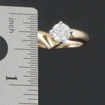 Solid 18K Gold & 1.0 Ct. Diamond Solitaire Comfort Fit Overlap Engagement Ring, Olde Towne Jewelers, Santa Rosa CA.