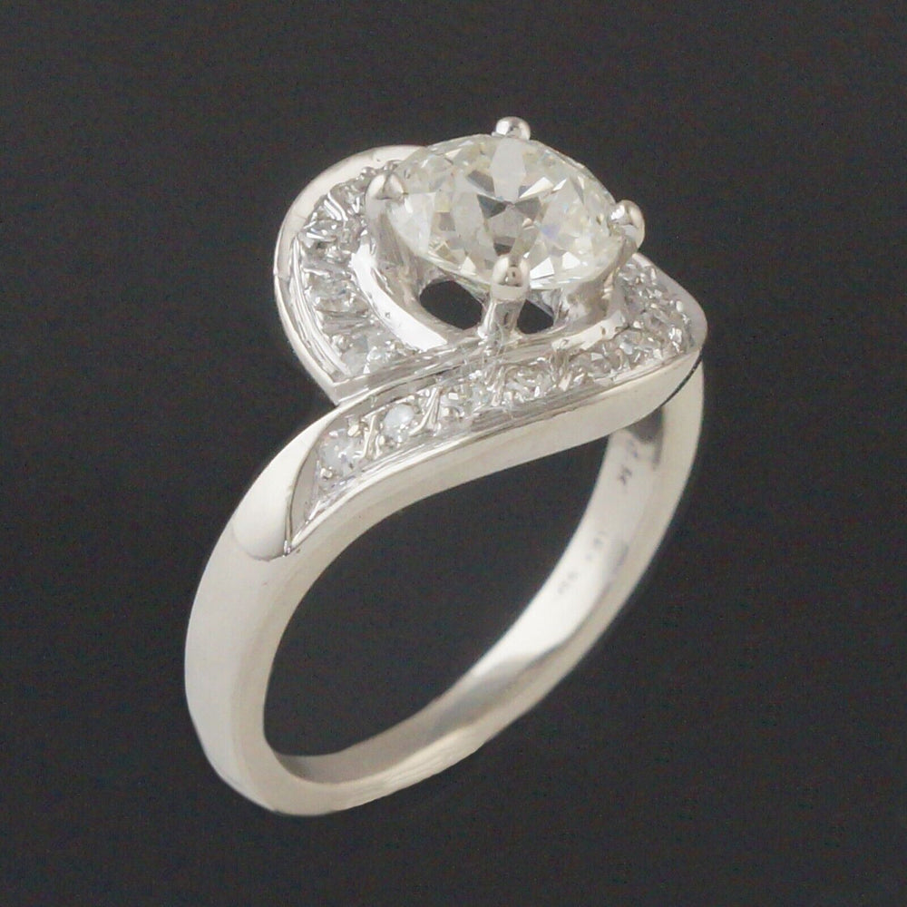 Solid 14K White Gold & 1.54 CTW OEC Diamond Estate Engagement Ring, Wedding Band, Olde Towne Jewelers, Santa Rosa CA.