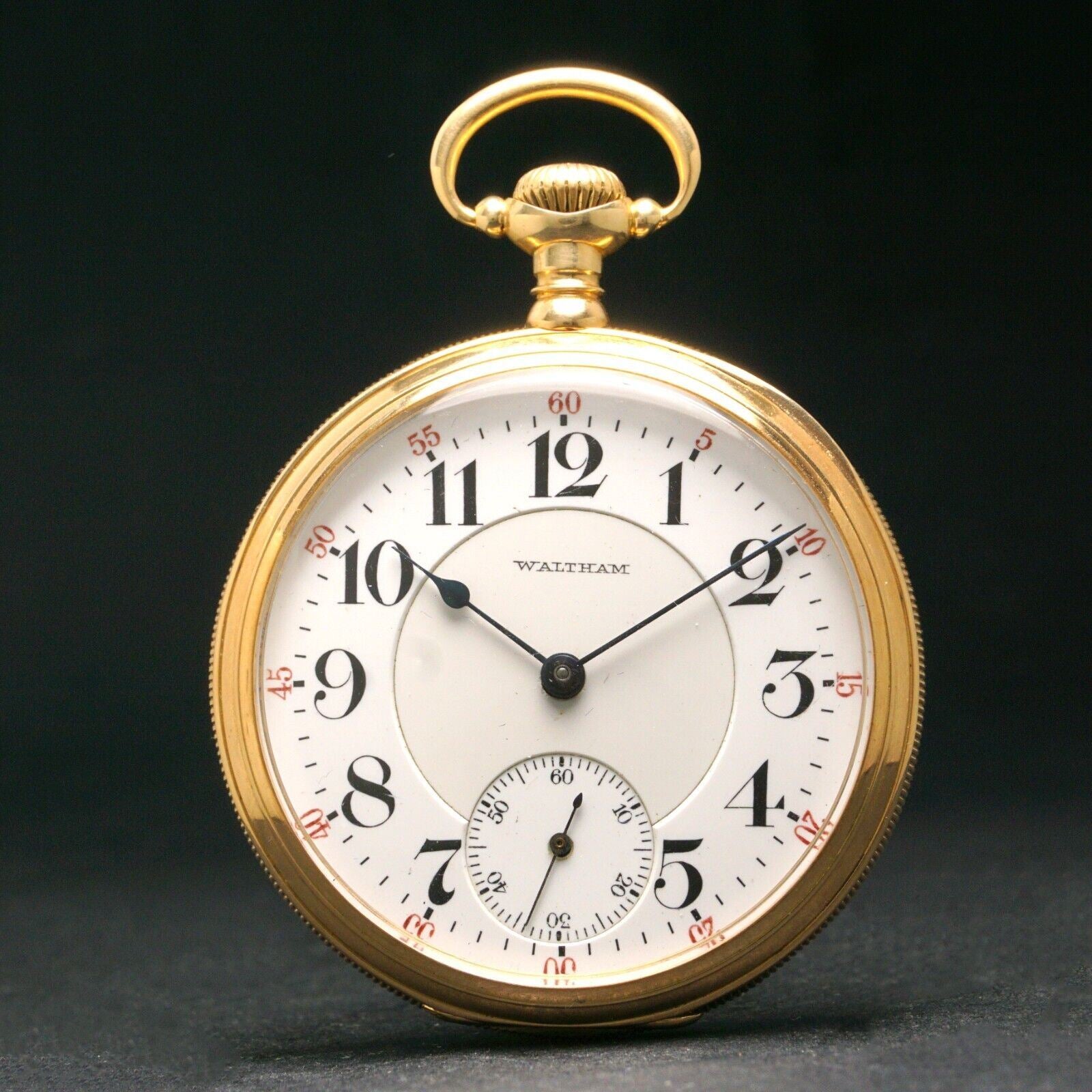 1913 Waltham 645 16S 21J Solid 14K Gold Railroad Pocket Watch