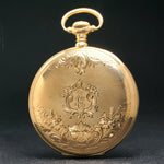 1913 Waltham 645 16S 21J Solid 14K Gold Railroad Pocket Watch Panther Face Case, Olde Towne Jewelers, Santa Rosa CA.