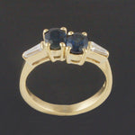 Vintage Solid 14K Yellow Gold, .90 CTW Sapphire & Diamond Accent Estate Ring, Olde Towne Jewelers, Santa Rosa CA.