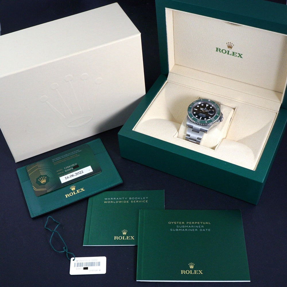 2022 Rolex Submariner 126610LV Stainless Steel 41mm Green Bezel Watch Pristine!