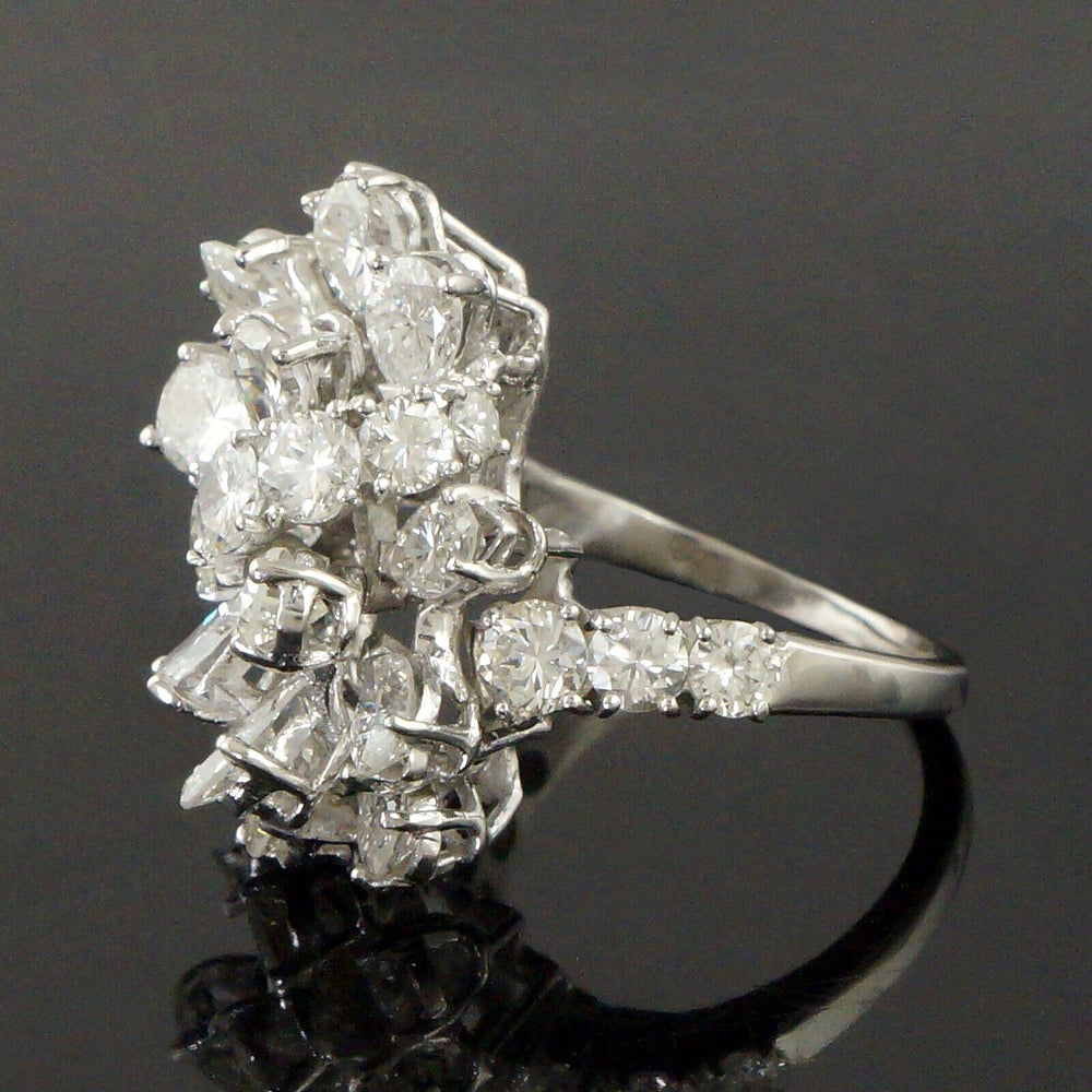 Platinum 4.00 CTW Waterfall Set Pear & Round Diamond Wedding Anniversary Ring, Olde Towne Jewelers, Santa Rosa CA.