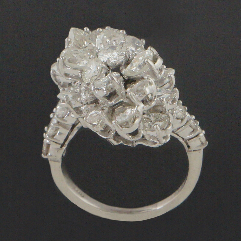 Platinum 4.00 CTW Waterfall Set Pear & Round Diamond Wedding Anniversary Ring, Olde Towne Jewelers, Santa Rosa CA.