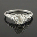 1920s Art Deco Platinum & 1.56CTW OMC Diamond Filigree Engagement, Wedding Ring, Olde Towne Jewelers, Santa Rosa CA.