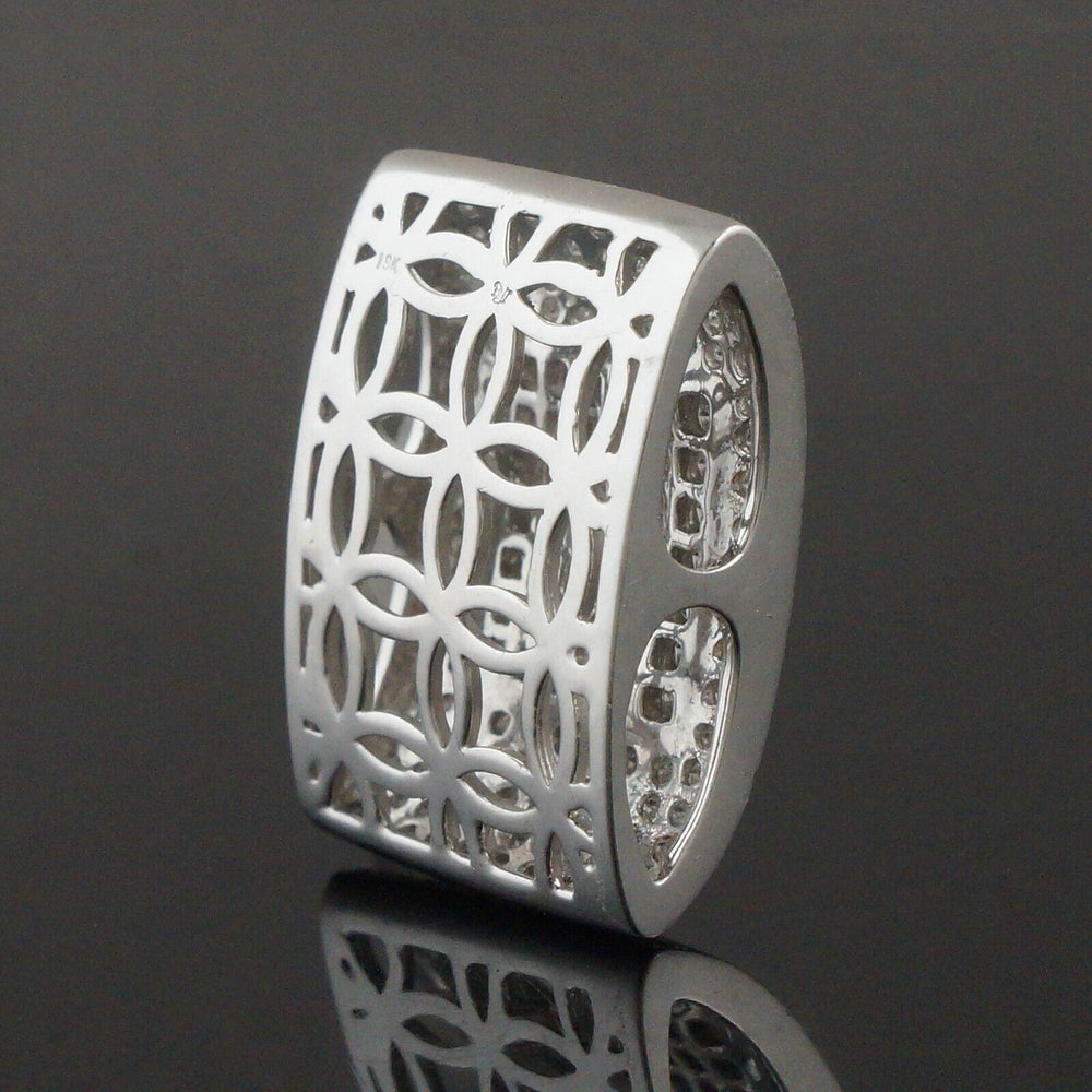Slide Filigree Solid 18K Gold Filigree 2.62 CTW Invisible & Pave Diamond Omega Slide ...
