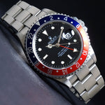 Rolex 16710 GMT Master II Pepsi Error Dial Sans Serif Stainless Steel Watch