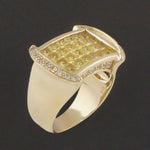 Solid 14K Gold 1.50 Ctw Fancy Yellow Irradiated Diamond & White Diamond Ring, Olde Towne Jewelers, Santa Rosa CA.